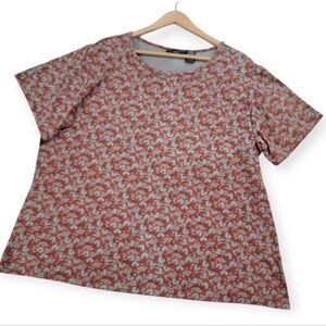 Apostrophe Woman Leaf Print Women's Top Size 16 / 18 Rust Gray
